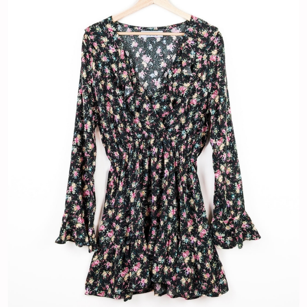 EUC Auguste Long Sleeve Ditsy Floral Mini Dress